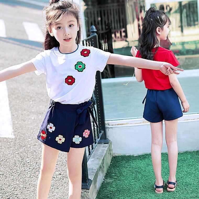 夏季新款女童套装6韩版潮流短袖裙裤7女孩运动8中大童二件套装裙9